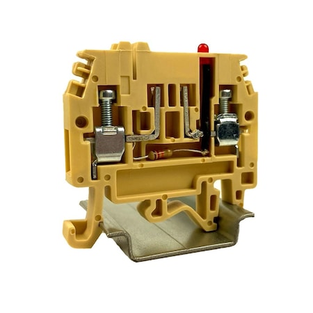 Automation Systems Interconnect Blade Fuse Terminal Block, 24V LED, DIN Rail Mount, Terminal Block Fuse Holder, 25-PK MF124